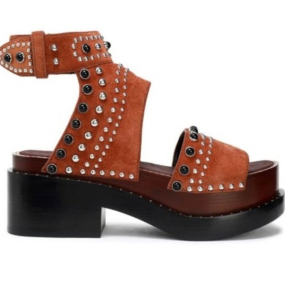 3.1 Philip Lim Brown Suede Nashville Platform Sandals